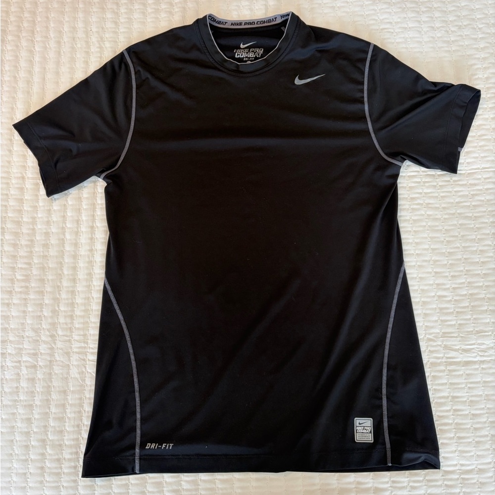Nike Black Pro Combat Fitted Dri-FIT Short Sleeve Tee